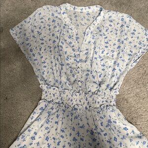 Floral Blue and White Dress